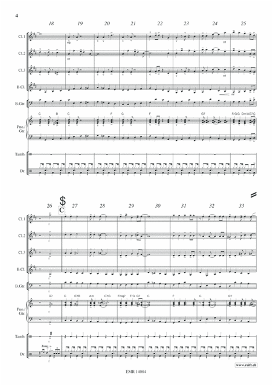Swingle Bells Swingle Bells Clarinet Quartet scores gallery preview page 5