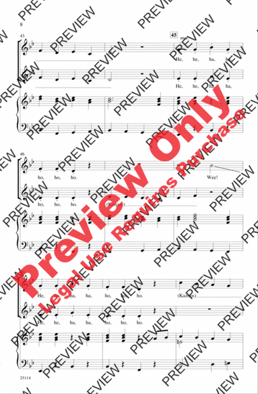 Wonka's Welcome Song 2-Part scores gallery preview page 7