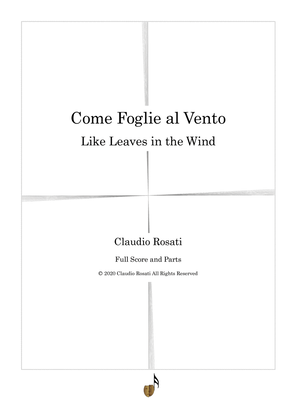 Book cover for Come Foglie al Vento (Like Leaves in the Wind)