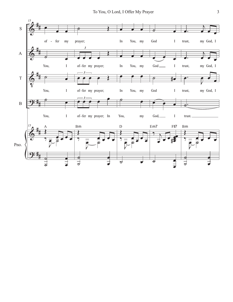 To You, O Lord, I Offer My Prayer (SATB) 4-Part scores gallery preview page 3