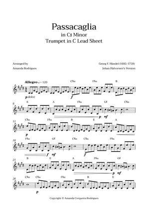 Passacaglia - Easy Trumpet in C Lead Sheet in C#m Minor (Johan Halvorsen's Version)
