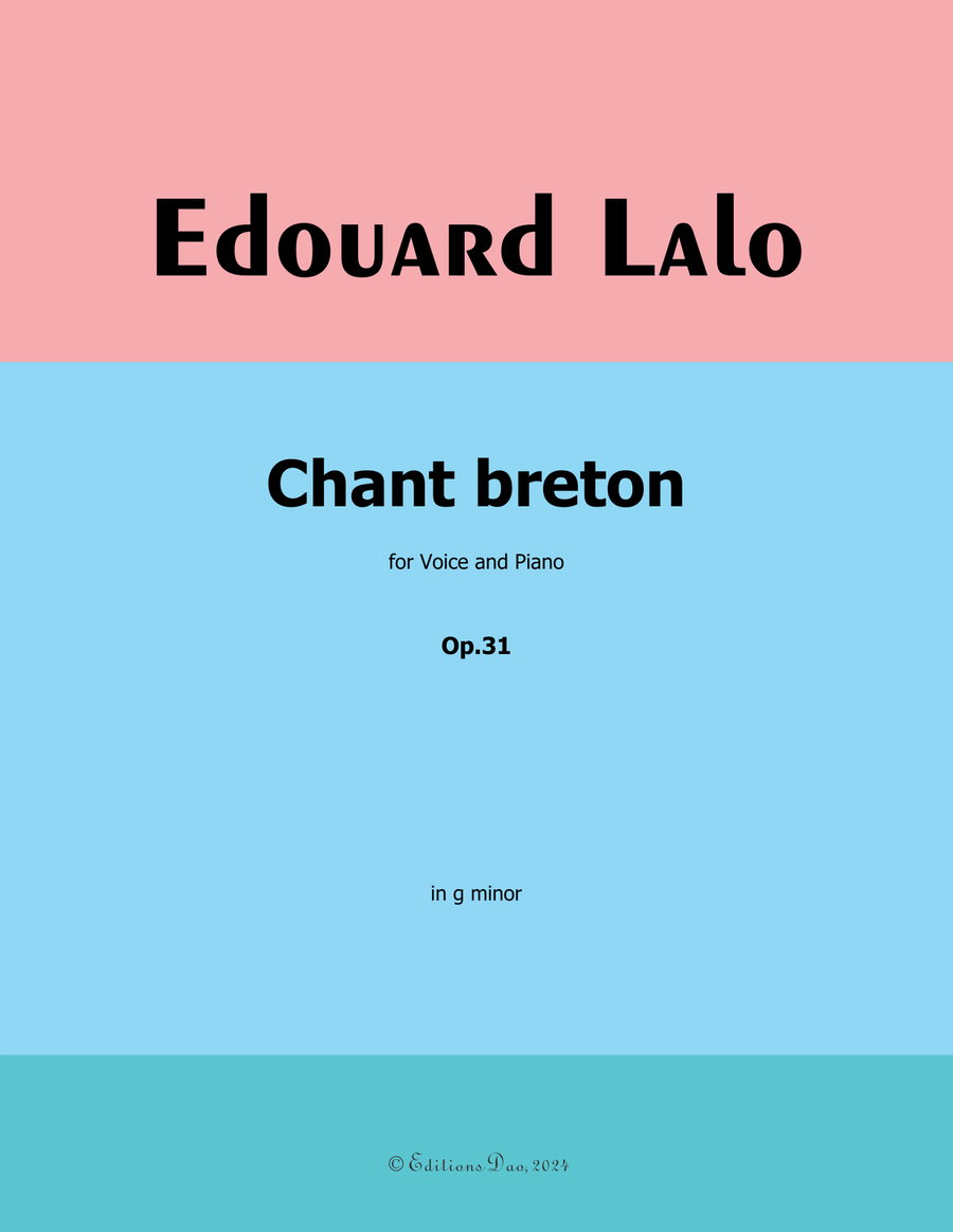 Chant breton, by Edouard Lalo, in g minor Piano, Vocal scores gallery preview page 1