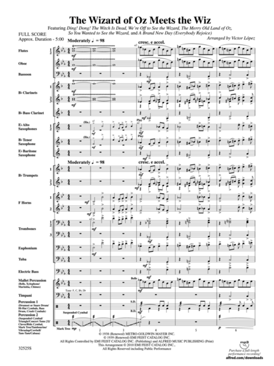 The Wizard of Oz Meets The Wiz Concert Band scores gallery preview page 2