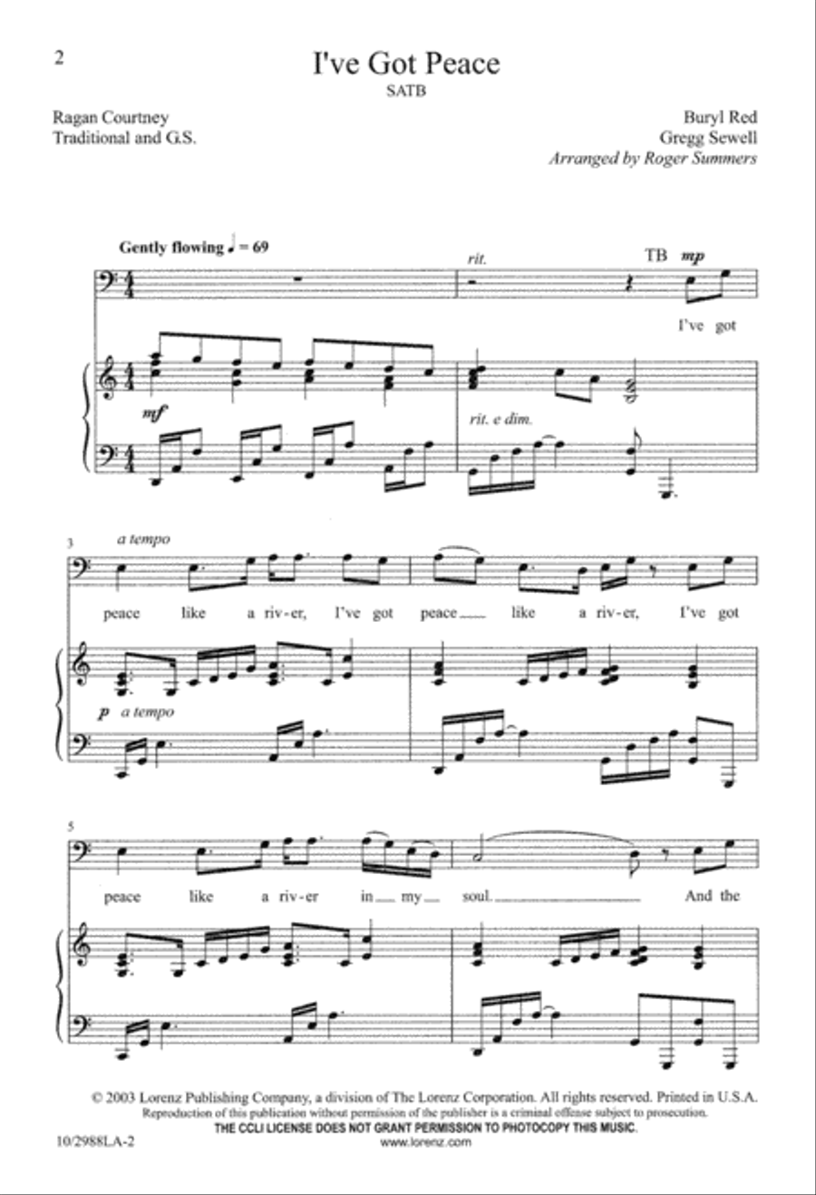 I've Got Peace I've Got Peace 4-Part scores gallery preview page 2