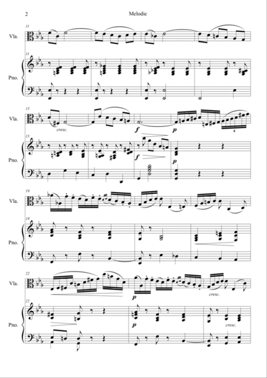 Tchaikovsky: Souvenir d'un lieu cher, Op.42 Melodie Viola scores gallery preview page 2