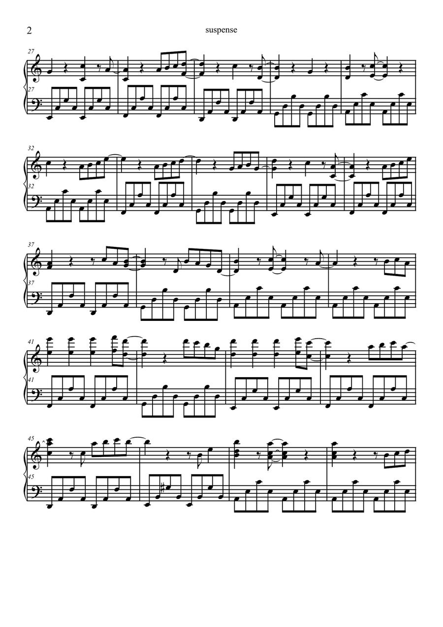 Suspense Suspense Piano Solo scores gallery preview page 2