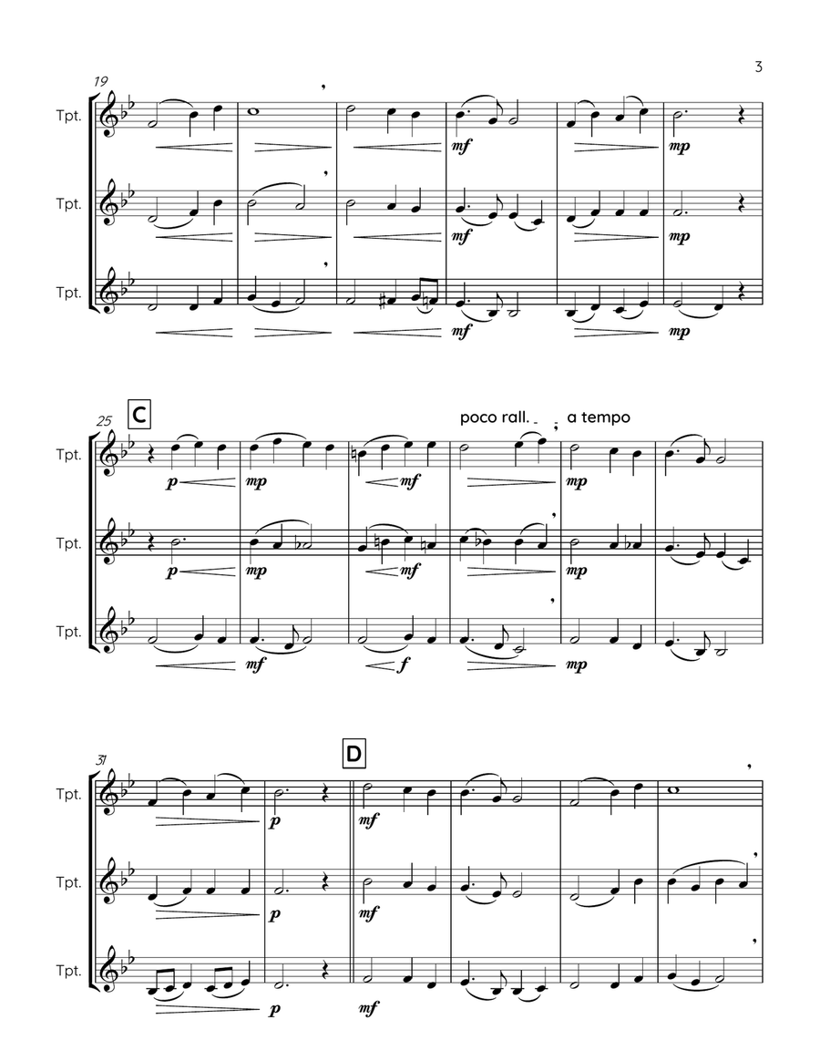 Nearer, My God, to Thee - trumpet trio Trumpet Trio scores gallery preview page 3