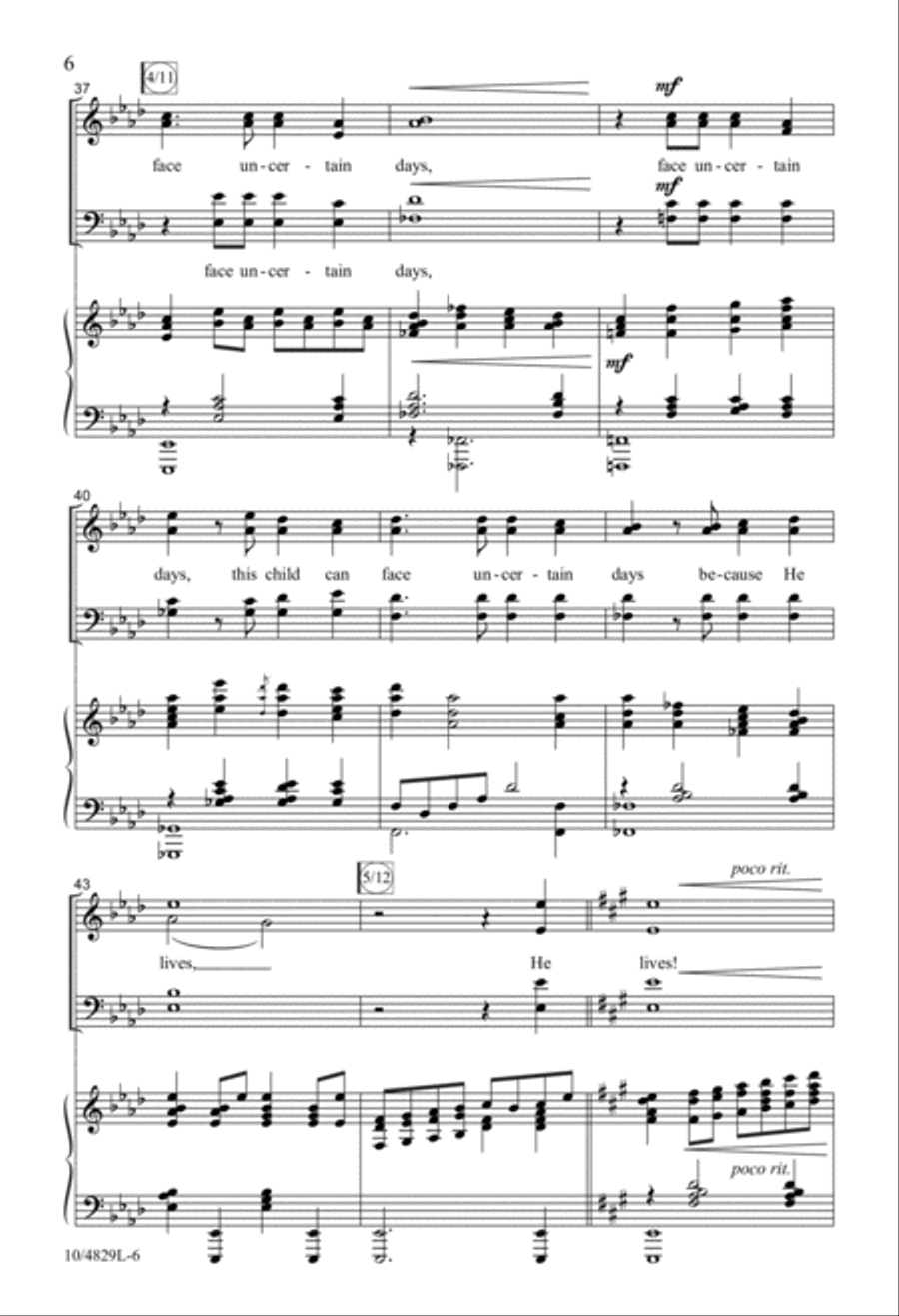 Because He Lives 4-Part scores gallery preview page 6