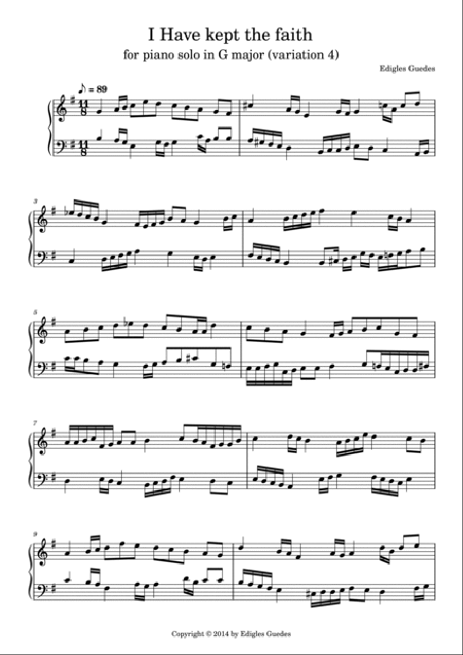 I Have kept the faith (variation 4) Piano Method scores gallery preview page 2