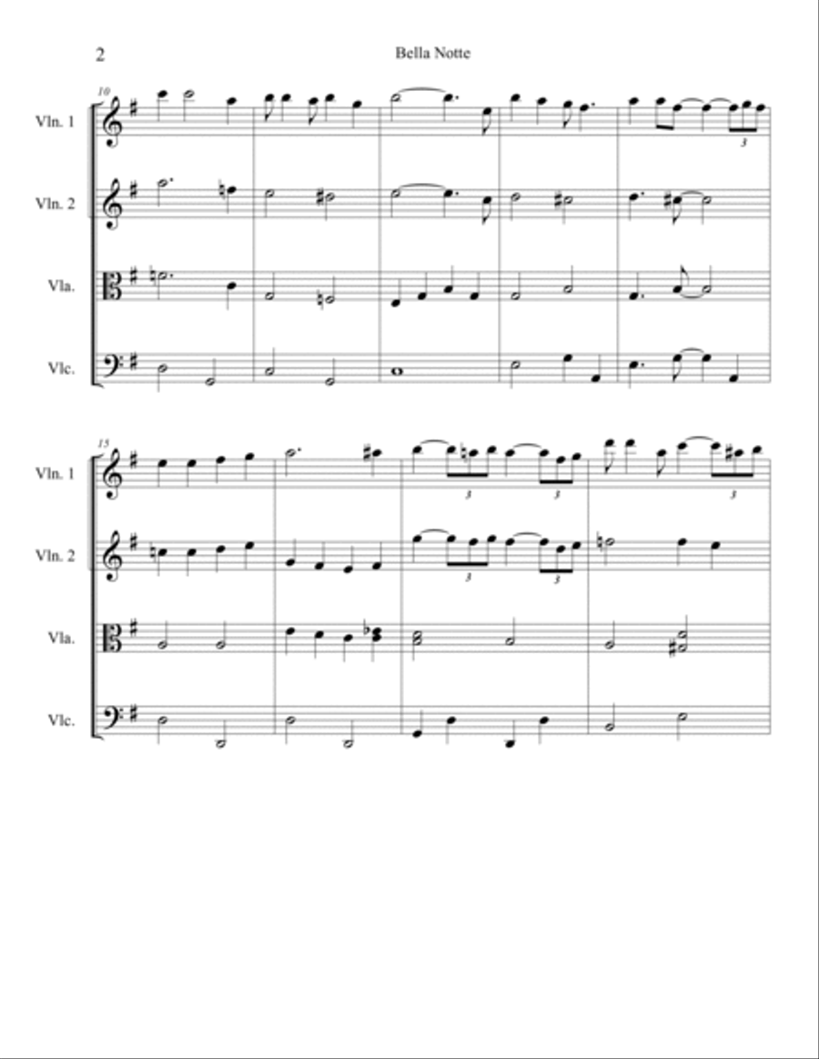 Bella Notte String Quartet scores gallery preview page 2
