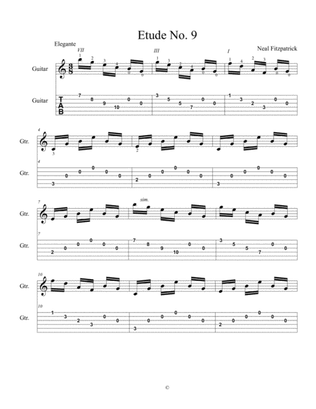 Etude No.9 For Guitar by Neal Fitzpatrick-Tablature Edition