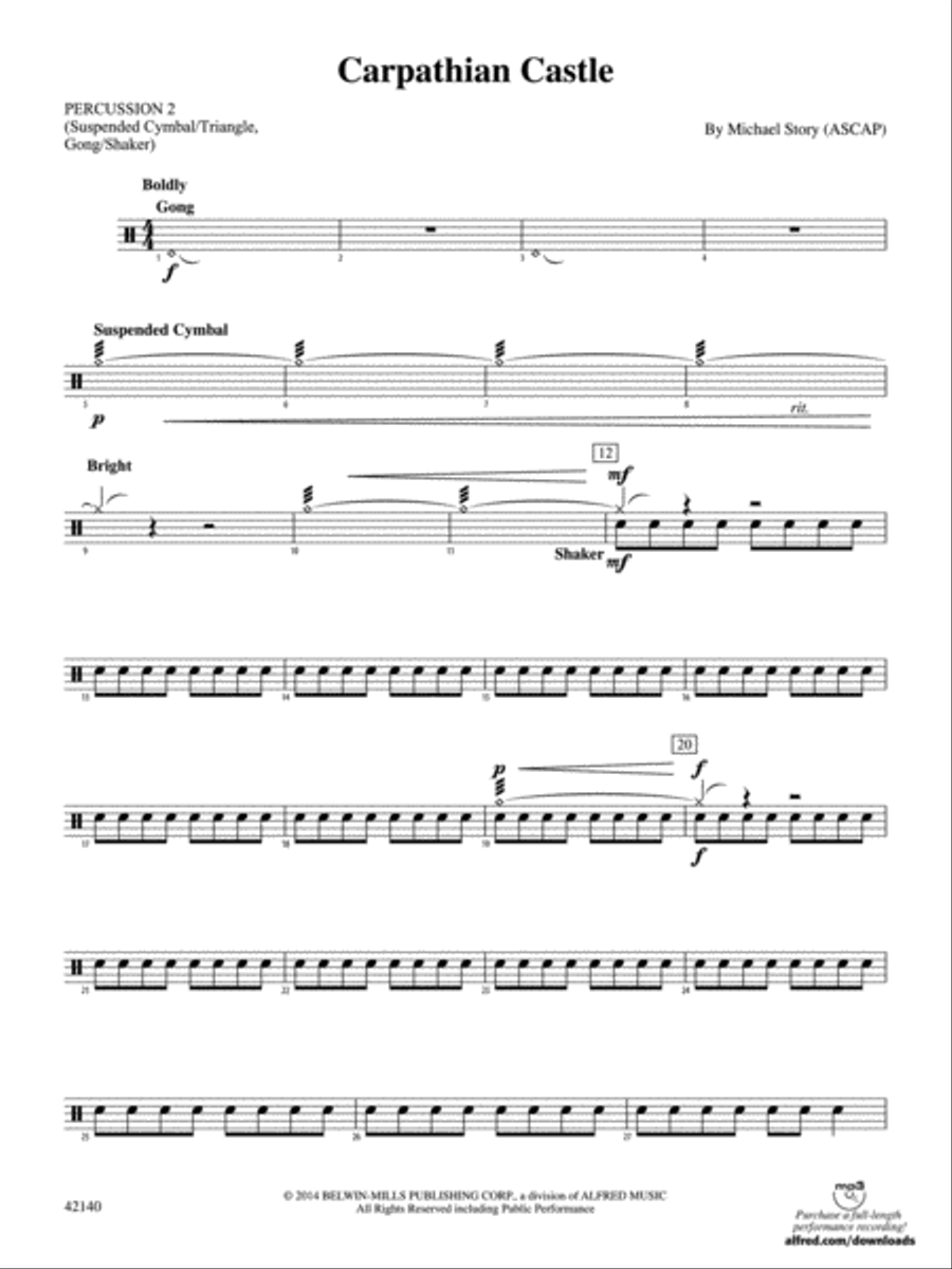 Carpathian Castle: 2nd Percussion Concert Band scores gallery preview page 1