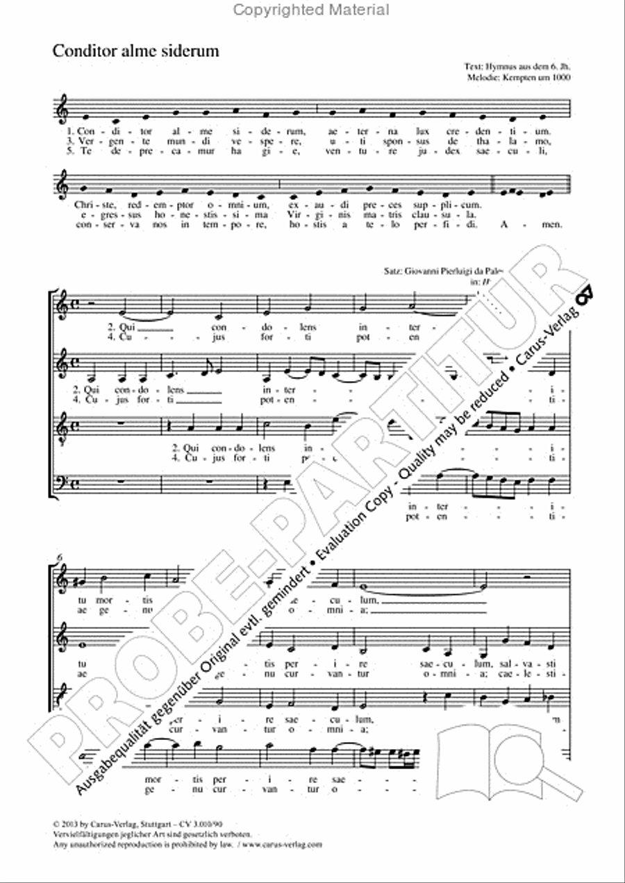 Conditor alme siderum 4-Part scores gallery preview page 2