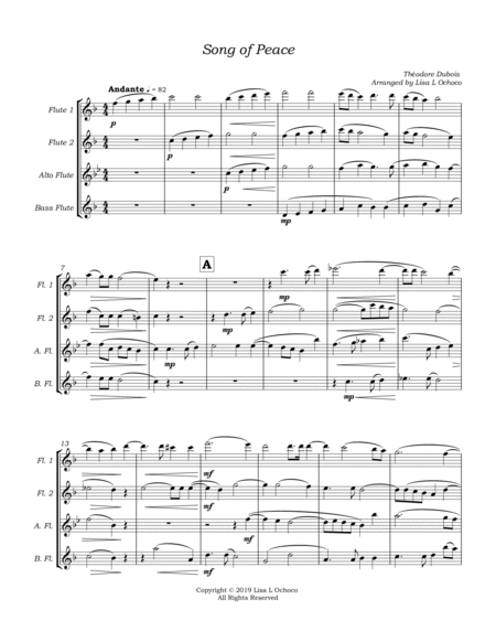 Song of Peace for Flute Quartet (2C, A, B) image number null