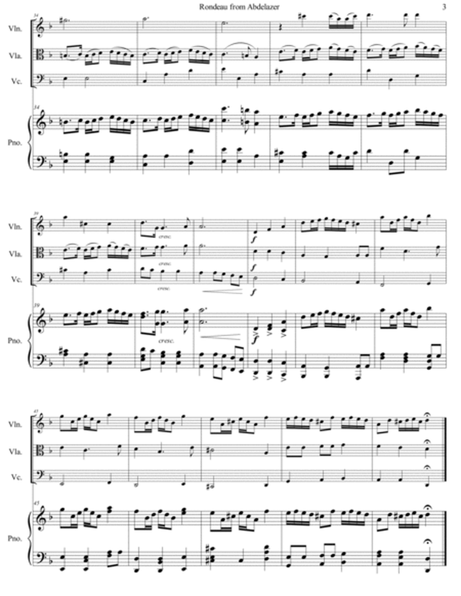 Henry Purcell - Rondo from Abdelazer Suite arr. for piano quartet (score and parts)
