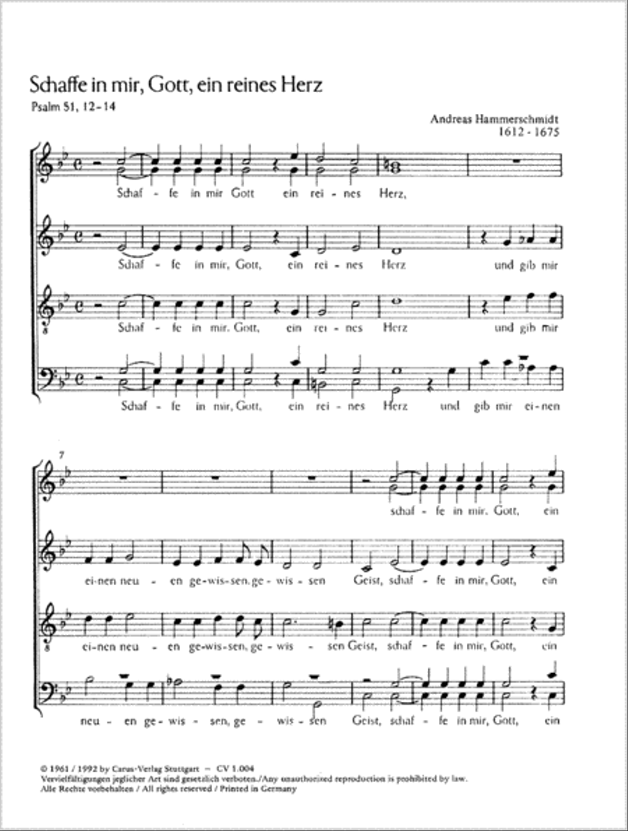Make in me, o God a clean pure heart SSATBB scores gallery preview page 1
