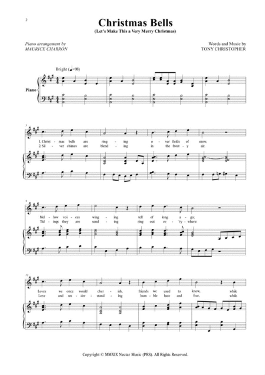 CHRISTMAS BELLS (Let's Make This a Very Merry Christmas) Voice scores gallery preview page 2