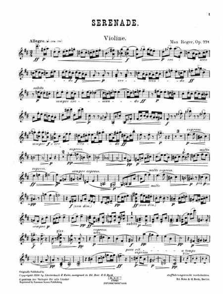 Serenade fur Flote, Violine und Viola, Op. 77a