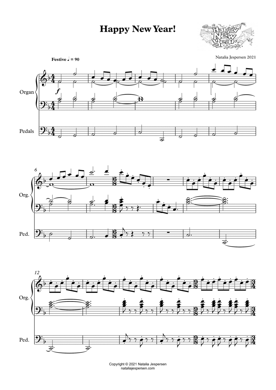 Happy New Year! Happy New Year! Organ Solo scores gallery preview page 1