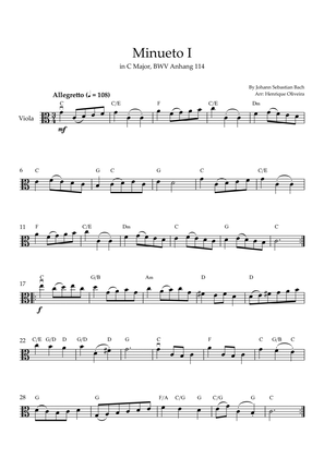 Minueto I in G Major, BWV Anhang 114 (Viola + Chords)