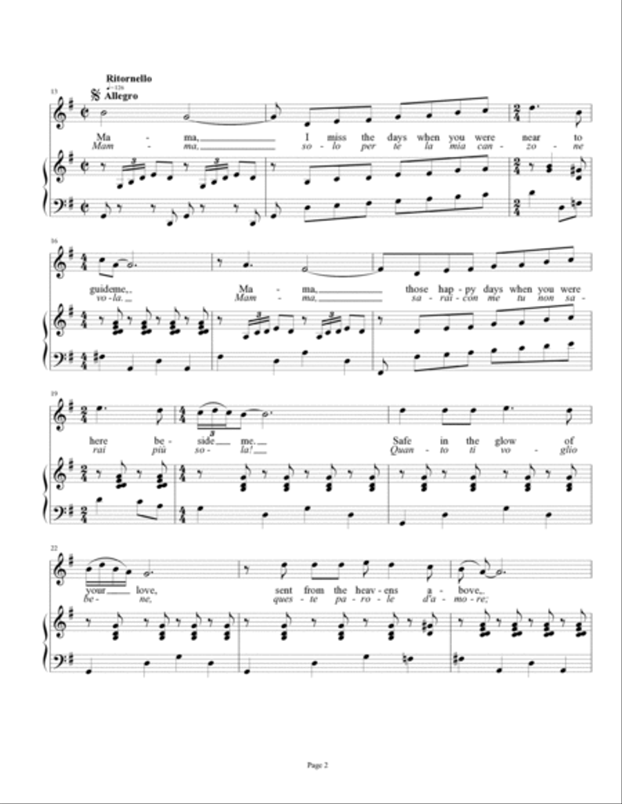 Mama (mamma) Voice scores gallery preview page 2