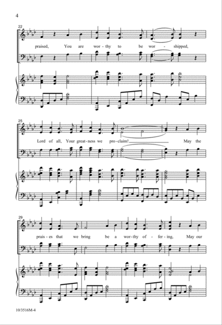 You Are Worthy to Be Praised 4-Part scores gallery preview page 4