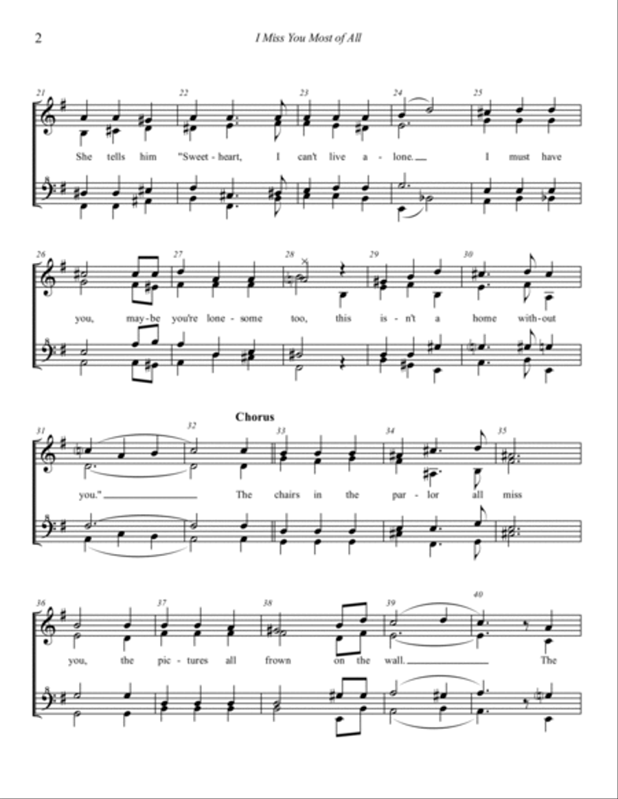 I Miss You Most of All SSAA scores gallery preview page 2