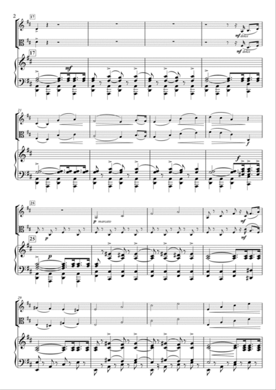 Miniatures, No.9 Marche Militaire, H.89-3 for Violin, Viola & Piano Piano Trio scores gallery preview page 2