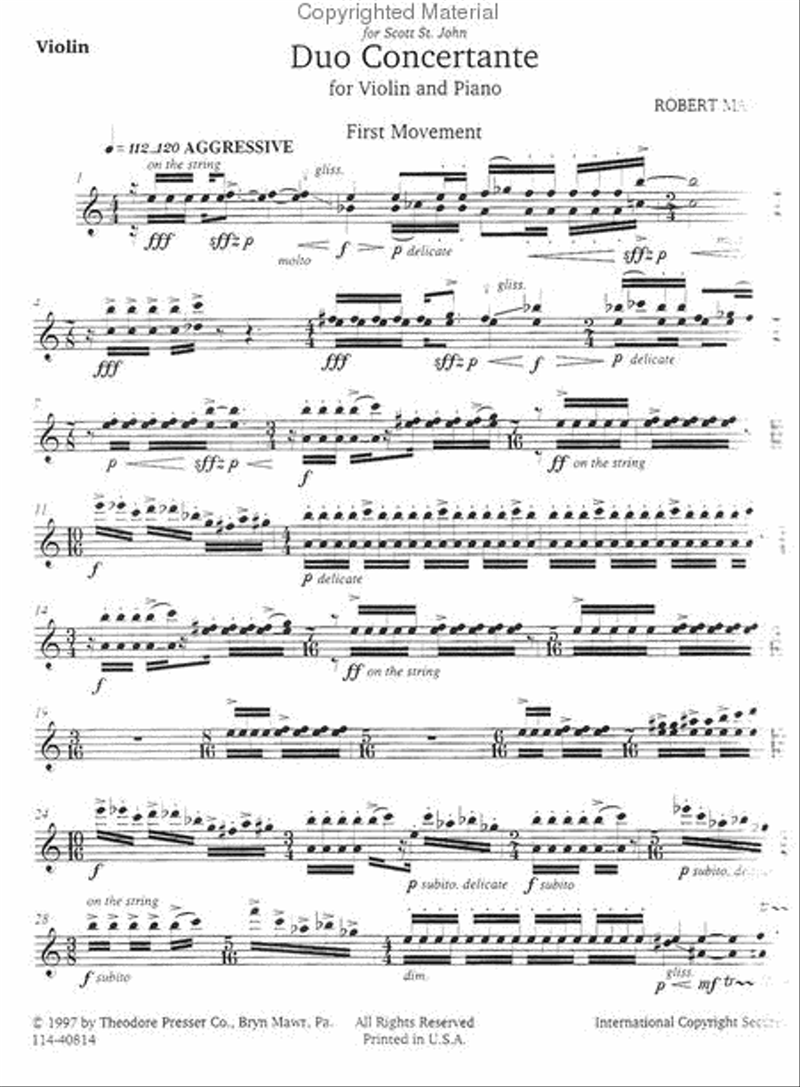 Duo Concertante Violin Solo scores gallery preview page 2