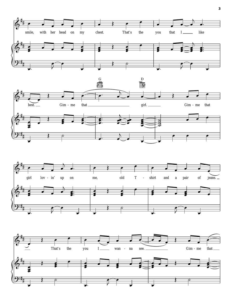 Gimme That Girl Piano, Vocal, Guitar scores gallery preview page 3