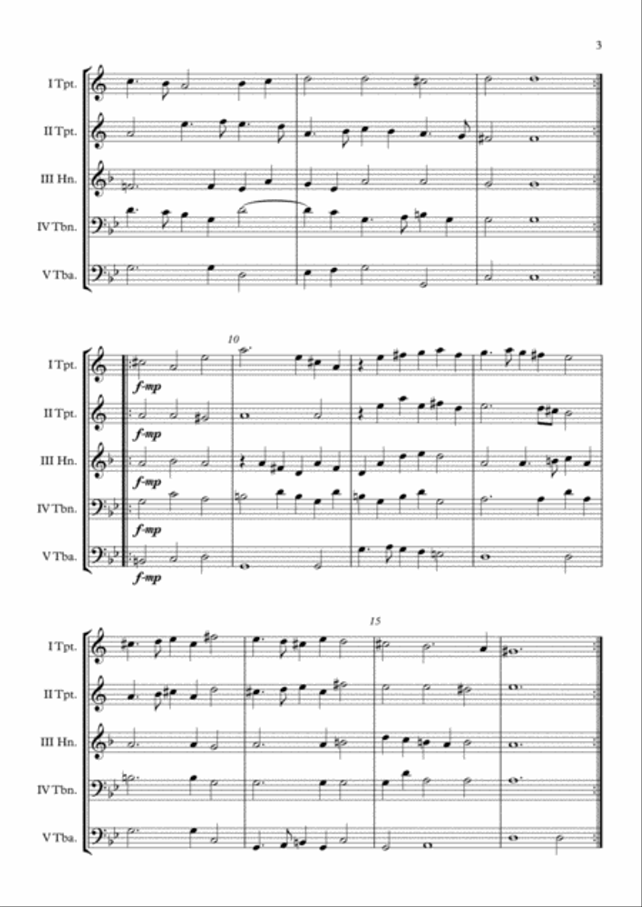 Galliard 6b. (William Brade) Brass Quintet arr. Adrian Wagner Brass Quintet scores gallery preview page 3