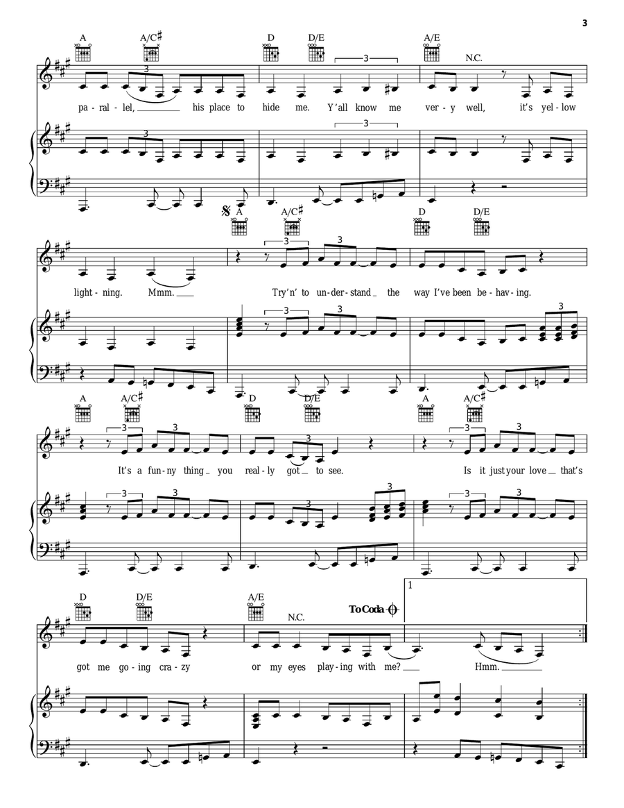 Mirage Piano, Vocal, Guitar scores gallery preview page 3