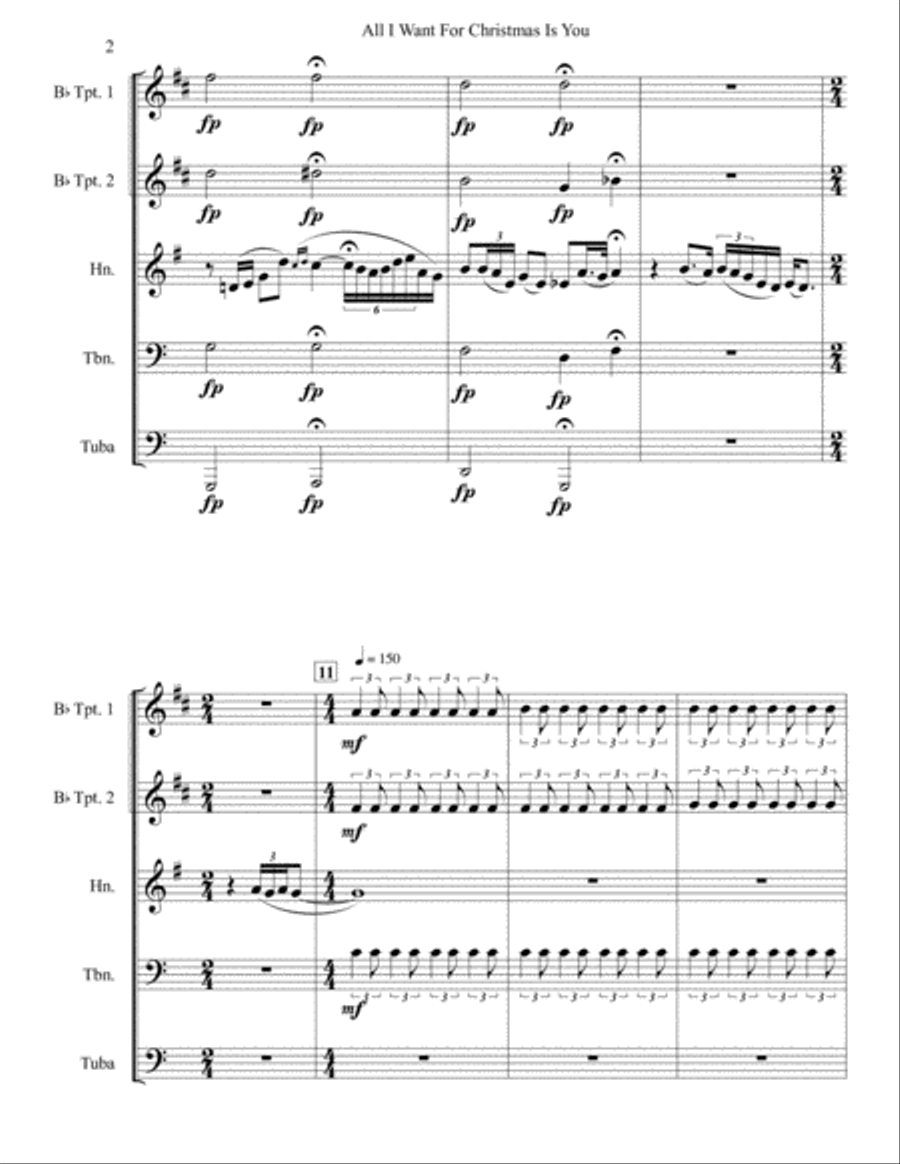All I Want For Christmas Is You All I Want For Christmas Is You Brass Quintet scores gallery preview page 2