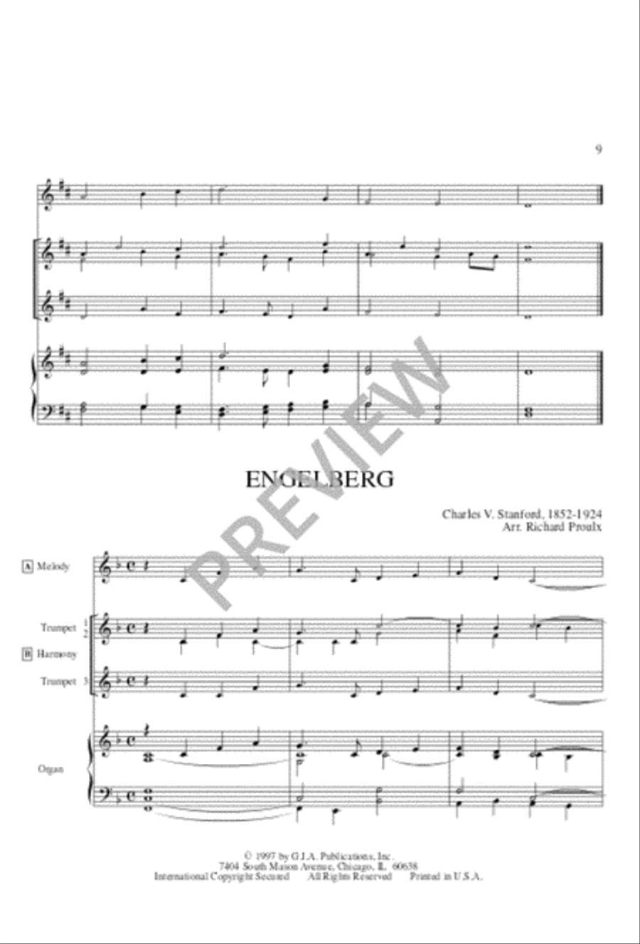 Twelve Hymn Settings for Three Trumpets and Organ Trumpet Trio scores gallery preview page 7