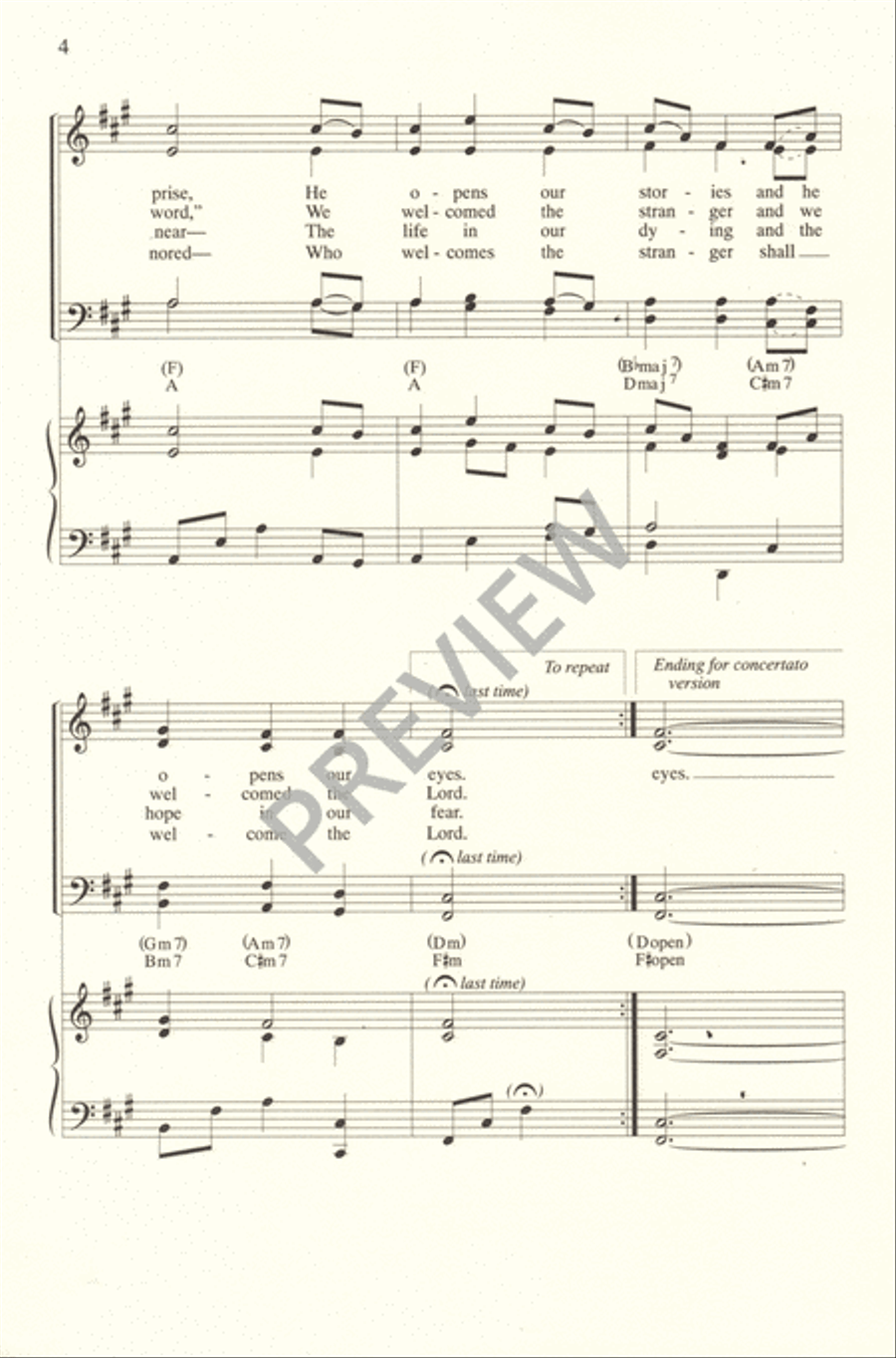 On the Journey to Emmaus 4-Part scores gallery preview page 4
