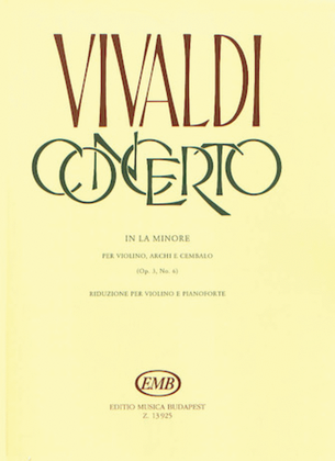 Book cover for Concerto in A Minor for Violin, String and Cembalo RV 356