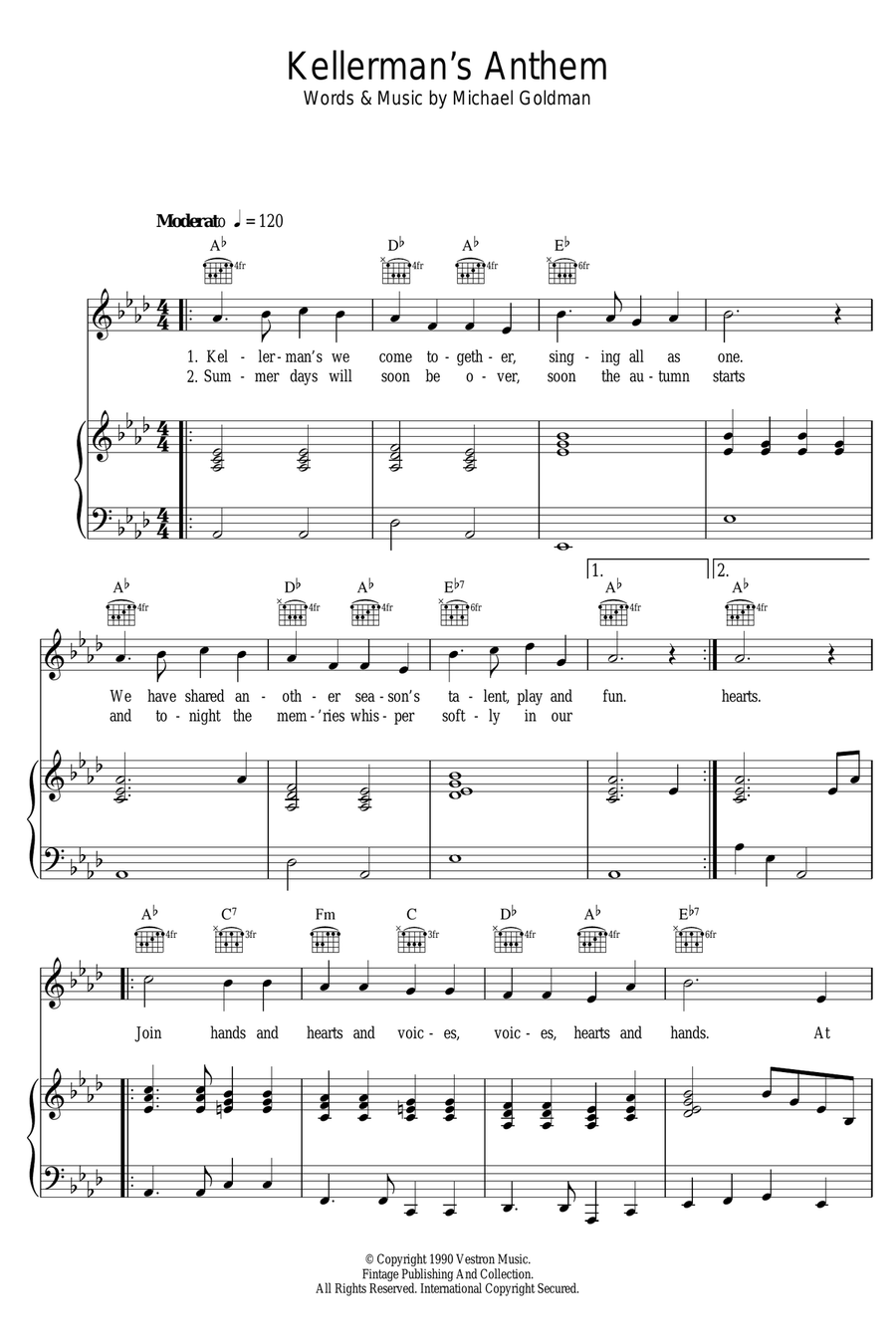 Kellerman's Anthem (from Dirty Dancing) Piano, Vocal scores gallery preview page 1