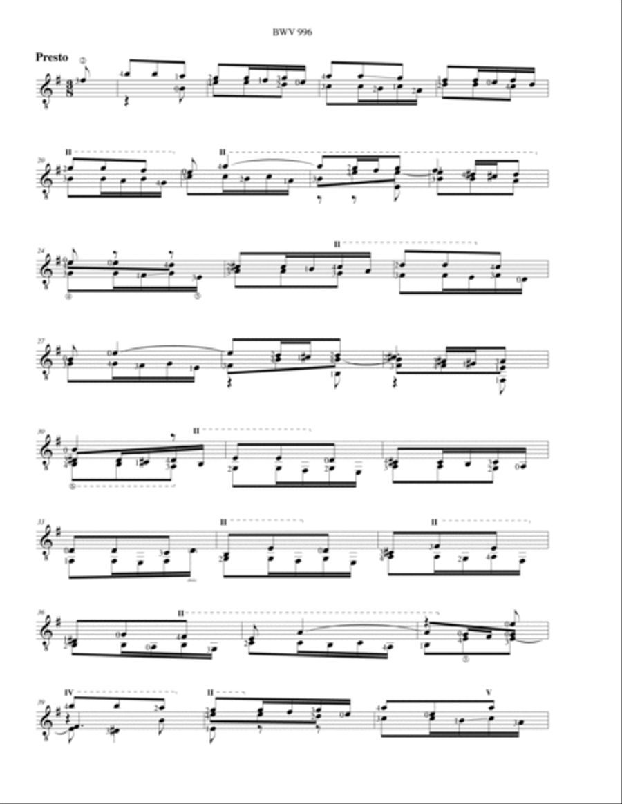 Bach Lute Works for Guitar.. BWV 995 to 1000, and 1006a Lute scores gallery preview page 3