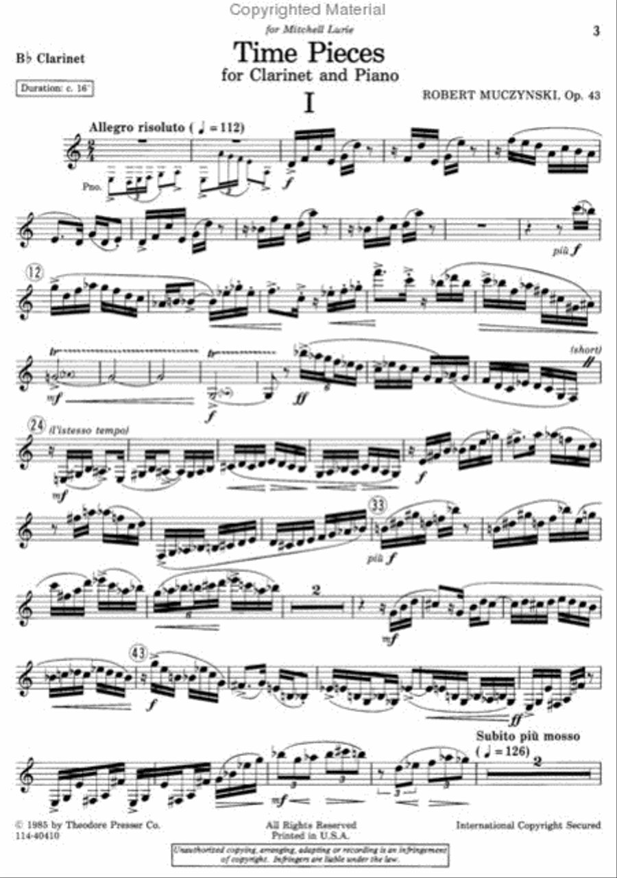 Time Pieces Time Pieces Chamber Music scores gallery preview page 2
