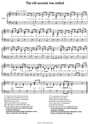 The old account was settled. A new tune to a wonderful old hymn.
