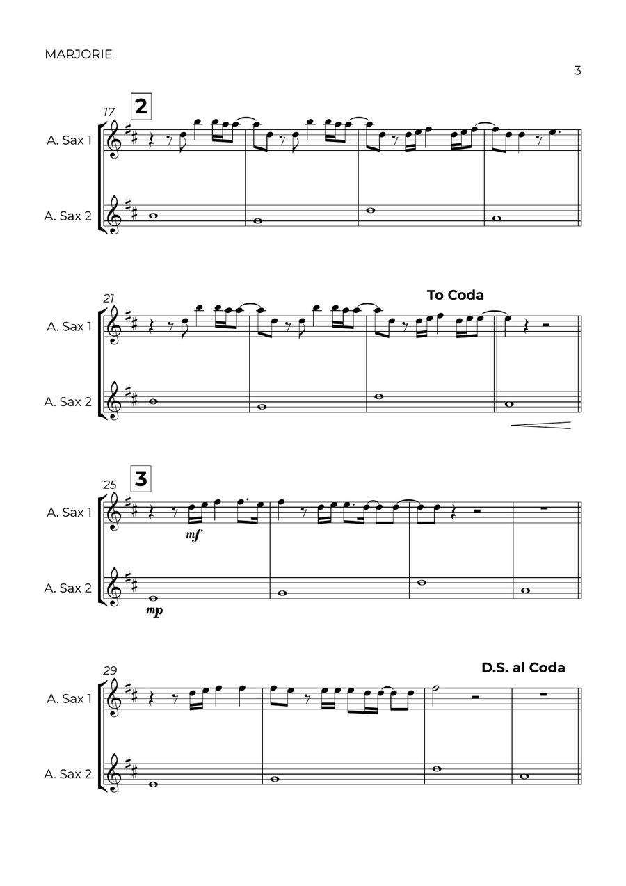 Marjorie Marjorie Woodwind Duet scores gallery preview page 3