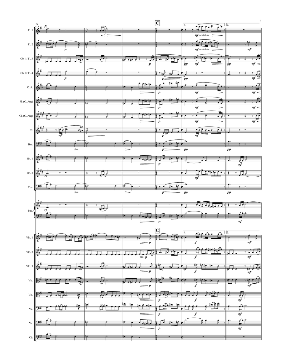 Rachmaninoff - Vocalise (flex orchestra ensemble) Chamber Orchestra scores gallery preview page 3