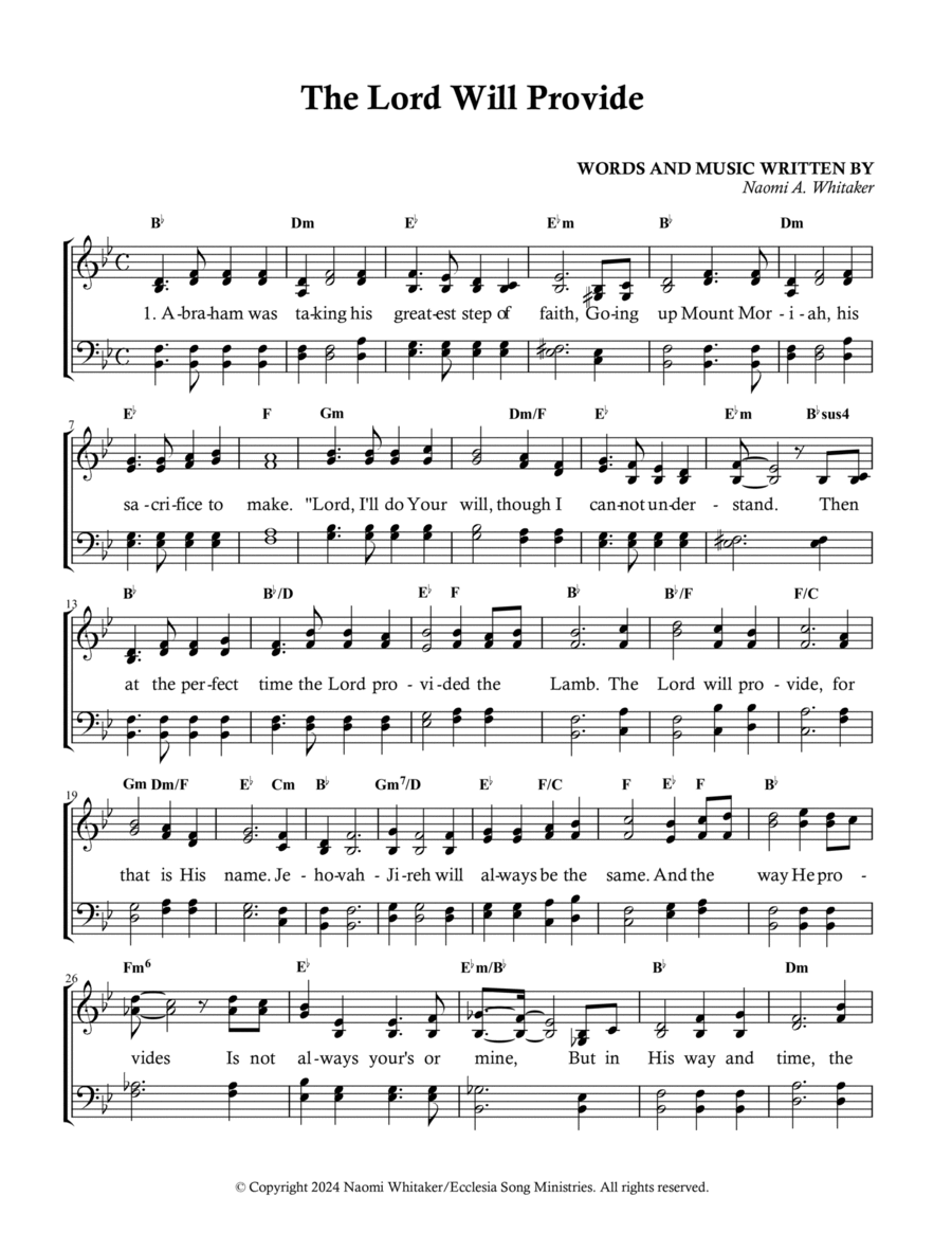 The Lord Will Provide Voice scores gallery preview page 1