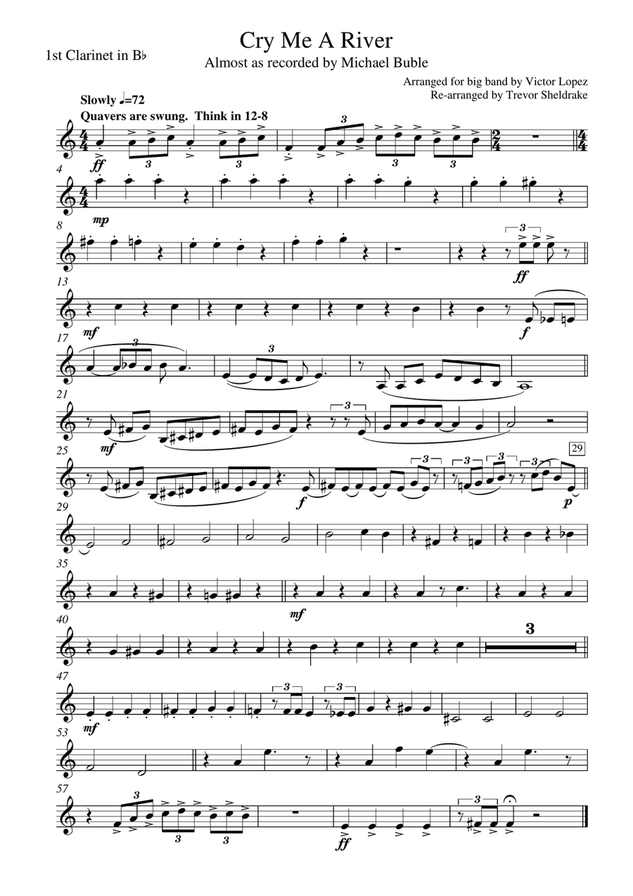 Cry me a River Concert Band scores gallery preview page 2