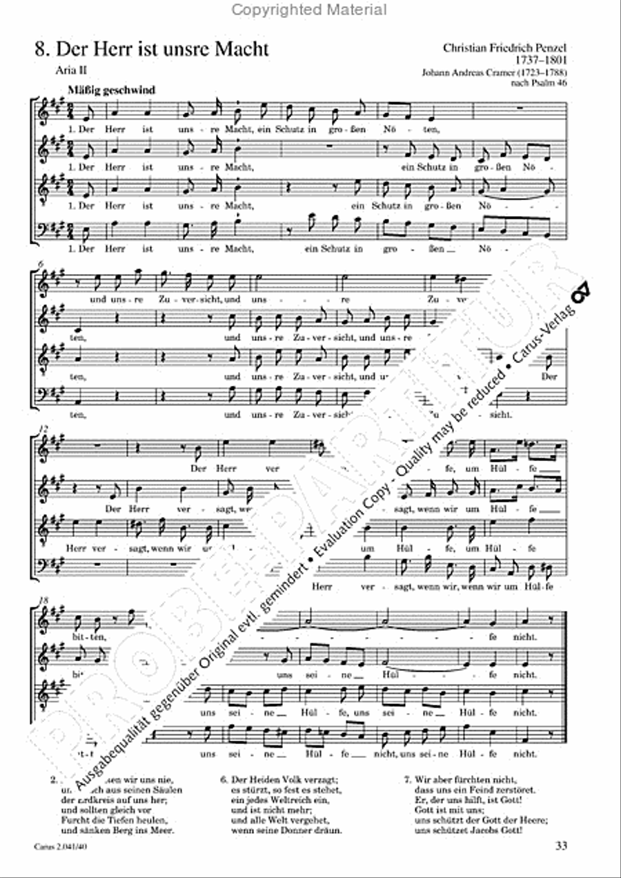 Motets and arias for choirs collected and edited by Johann Adam Hiller, vol. 4 Voice Solo scores gallery preview page 34