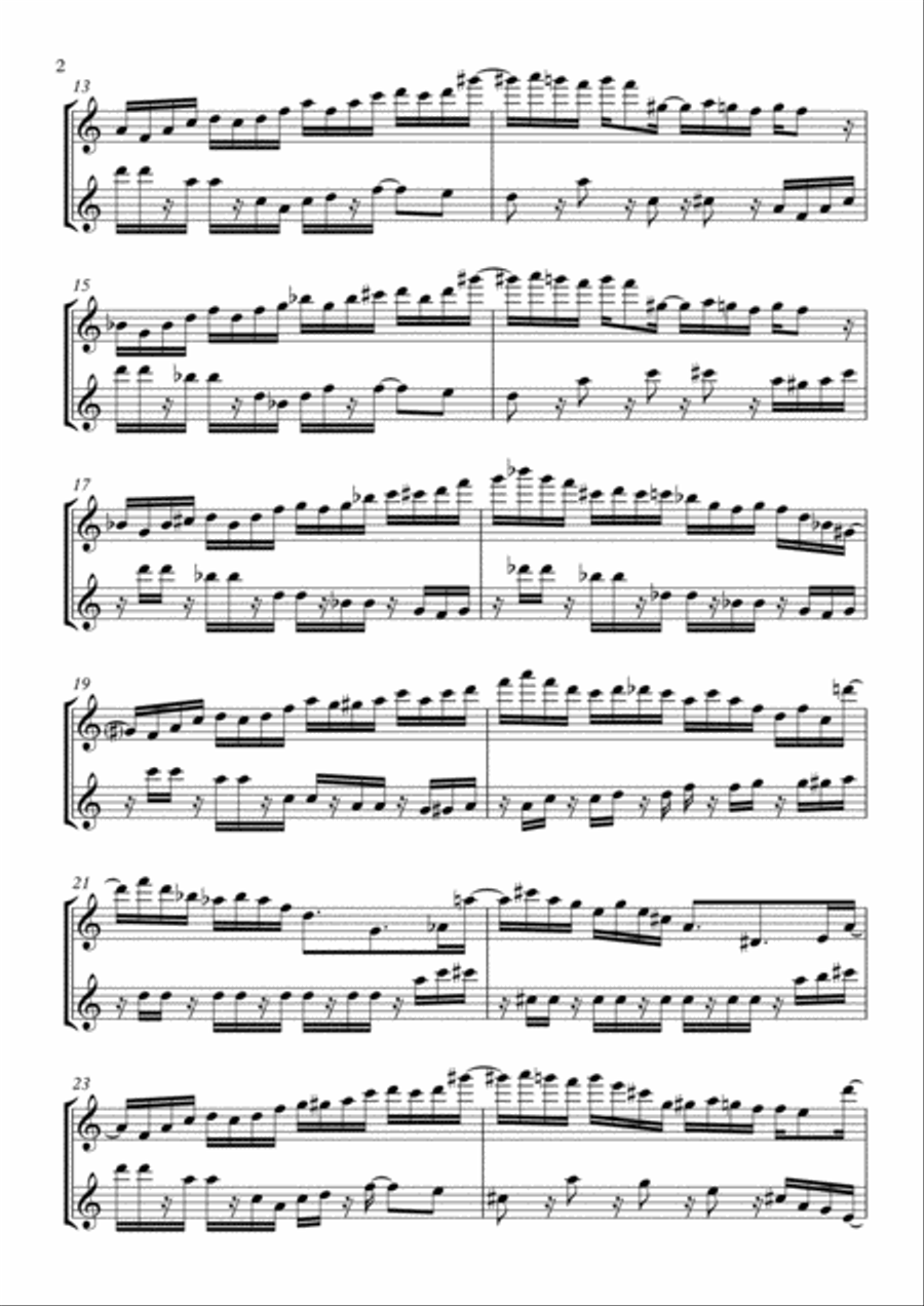 Jazz study in Am for two flutes, or two studies for one flute Flute Duet scores gallery preview page 2