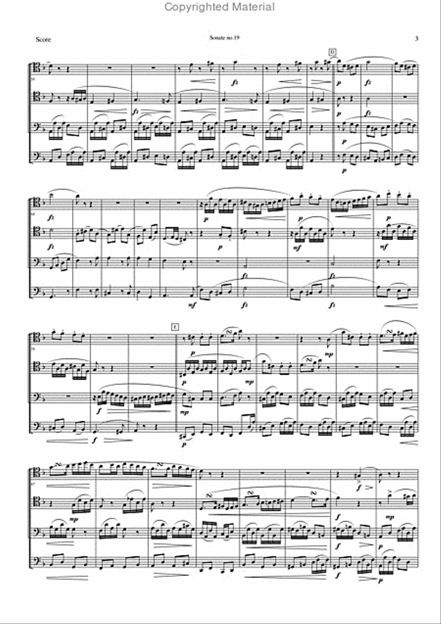 Sonate n 19 op 49 n1 Sonate n 19 op 49 n1 Trombone Quartet scores gallery preview page 4