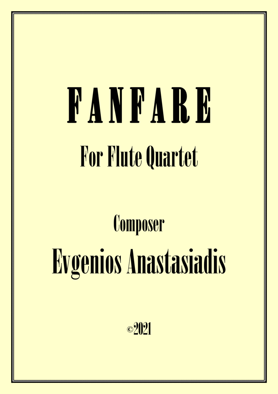 Fanfare - for Flute Quartet (2021) Flute Quartet scores gallery preview page 1