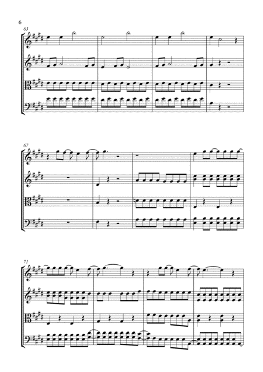 Hands Down String Quartet scores gallery preview page 6