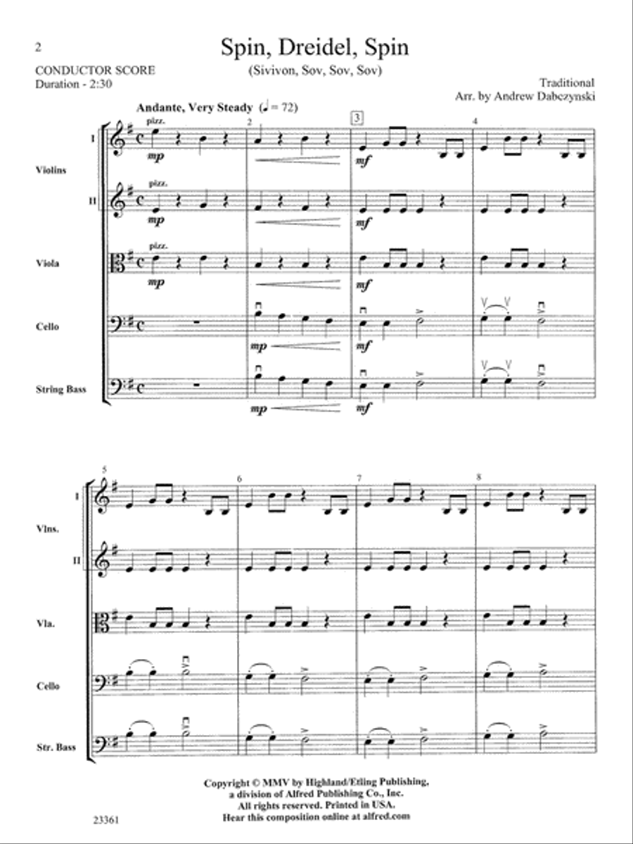 Spin, Dreidel, Spin: Score String Orchestra scores gallery preview page 2